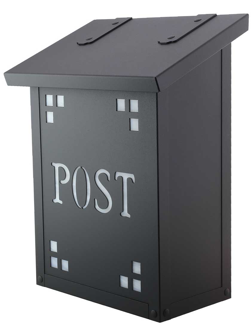 Pasadena SolidBrass Vertical Mailbox with "Post" Stencil and